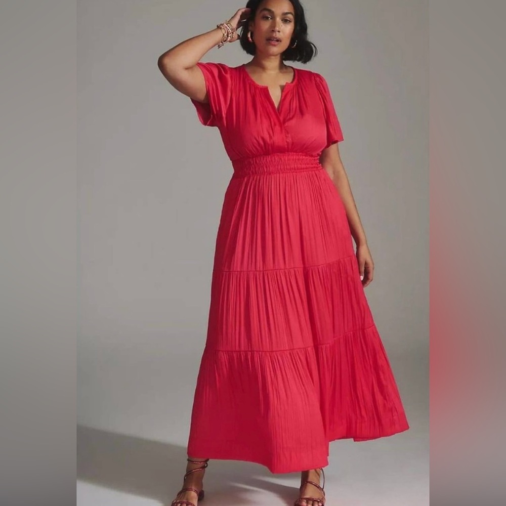 Beautiful Anthropologie Somerset dress. Size 1X and beautiful red silk.